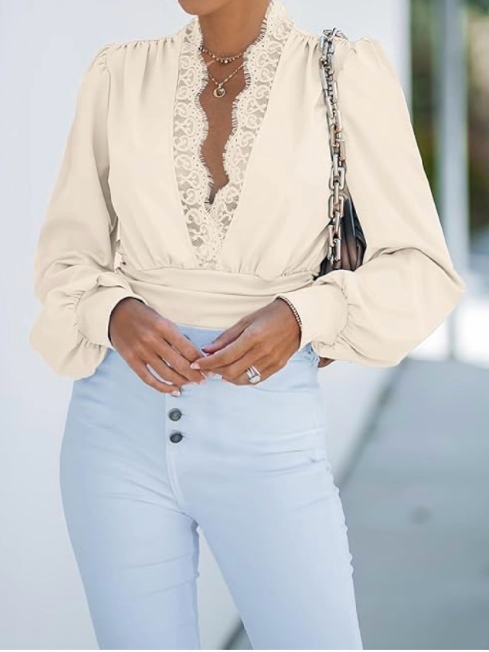 Cupshe Logan Plunging Lace Bodysuit